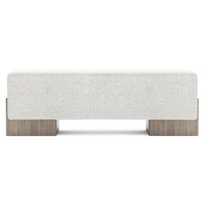 Bernhardt Bernhardt Monolith Bench With Wire-Brushed Oak Base, Deep Upholstered Seat In Rustic Modern Style 343508