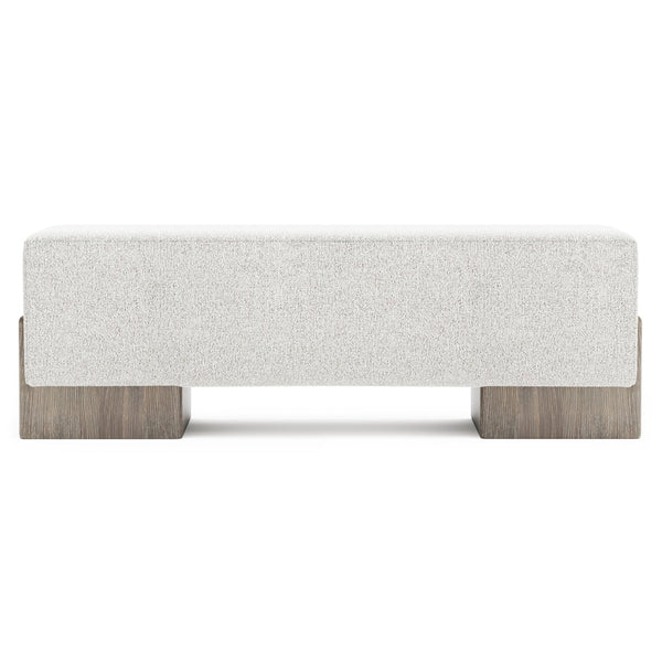 Bernhardt Bernhardt Monolith Bench With Wire-Brushed Oak Base, Deep Upholstered Seat In Rustic Modern Style 343508
