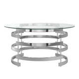 Homelegance By Top-Line Pierce Vortex Base Coffee Table Silver Iron