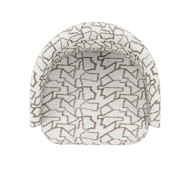 A.R.T. Furniture Portico Barrel Chair - Contemporary Dune Chenille Upholstery With Abstract Pattern & Easy Movement Brown, White Parawood Solids,Foam,Fabric 323200-3335