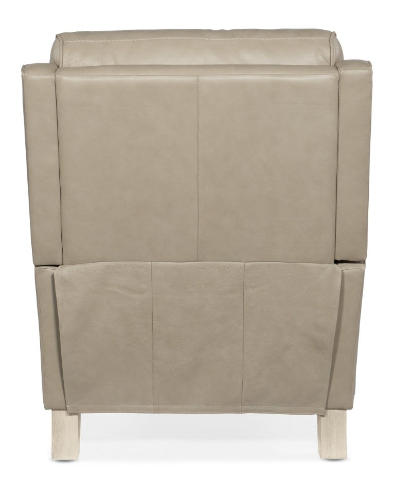 Hooker Furniture Dunes Semi-Aniline Leather Power Recliner With Usb Charging, Power Headrest, Tapered Wood Feet For Coastal Modern Comfort White RC101-PH-009