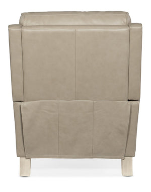 Hooker Furniture Dunes Semi-Aniline Leather Power Recliner With Usb Charging, Power Headrest, Tapered Wood Feet For Coastal Modern Comfort White RC101-PH-009