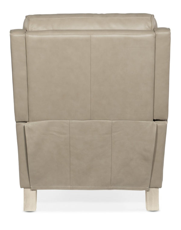 Hooker Furniture Dunes Semi-Aniline Leather Power Recliner With Usb Charging, Power Headrest, Tapered Wood Feet For Coastal Modern Comfort White RC101-PH-009