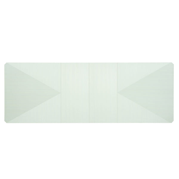 Bernhardt Bernhardt Linear White Pyramid Dining Table With Two Removable Leaves, Tapered Gray Legs — Glamorous Transitional Design 381222