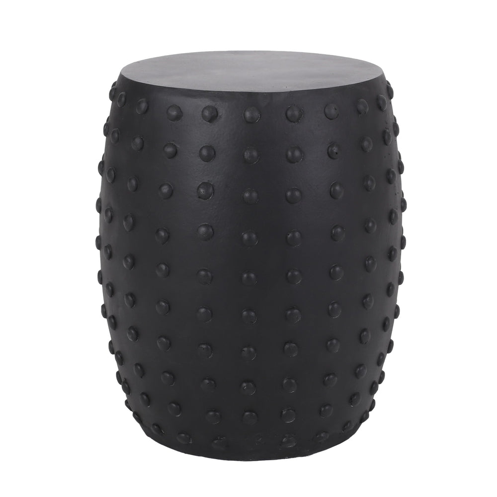 English Elm Outdoor Sculptural Concrete Barrel Side Table for Patio Balcony and Sunroom Decor 73447.00