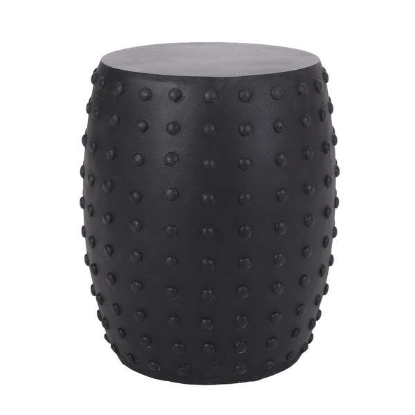 English Elm Outdoor Sculptural Concrete Barrel Side Table for Patio Balcony and Sunroom Decor 73447.00