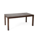 Christopher Knight Home® Dark Brown Acacia Wood Outdoor Dining Table - Sturdy & Stylish for Patio Entertaining