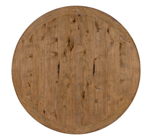 Hooker Furniture Big Sky Round Dining Table — 60" Rustic Hickory Top With Urn Pedestal, Distressed Vintage Natural Finish 6700-75203-97