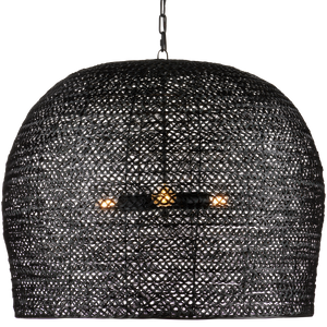 Piero Black Chandelier - Elegant Satin Finish, Textured Iron Design for Bohemian Home Décor Style