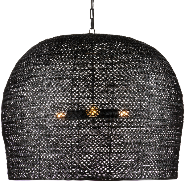 Piero Black Chandelier - Elegant Satin Finish, Textured Iron Design for Bohemian Home Décor Style