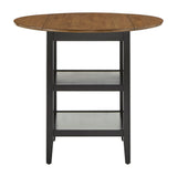 Homelegance By Top-Line Theordore Antique Finish 2 Side Drop Leaf Round Counter Height Table Black Rubberwood