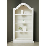 Open Shelf Storage Bookcase with Puck Light White with Chalky White Rub thru finish P301507 Pulaski Furniture