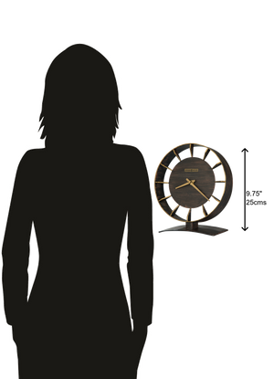 Hekman Furniture 635218 Rey Metal Mantel Clock - Unique Antique-style Design With Quartz Movement & Elegant Finish  Rey Mantel Clock 635218