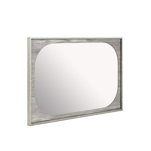 A.R.T. Furniture Vault Landscape Mirror - Versatile Wall Art In Mink Finish With Antique Silver Trim For Any Space Gray Parawood Solids,White Oak Veneers,Glass 285121-2354