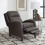 Parker House Vermont - Slate Noire Manual Pushback Recliner Gray Top Grain Leather With Match (X) Mvmt#812-slno