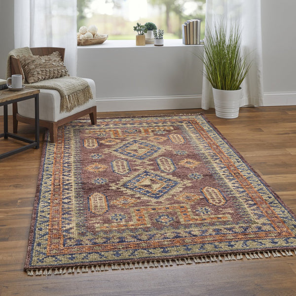 Feizy Rugs Fillmore Hand-knotted Wool Rug - Artisan-crafted Geometric Design With Rich Colors For Any Space Red,Green,Blue Wool Fil6929fredmltg00