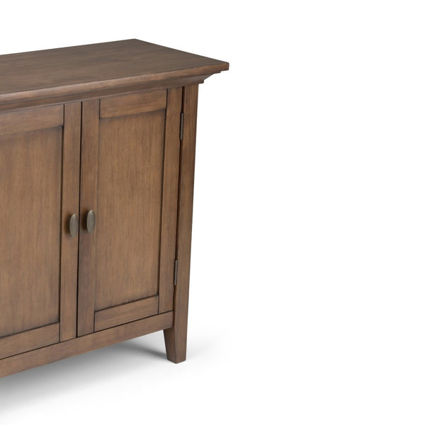 English Elm Redmond Low Storage Cabinet - Handcrafted Rustic Natural Finish With Adjustable Shelves & Brass Accents B136P158103-GIGA