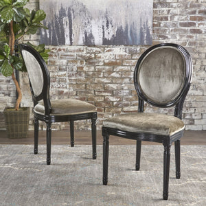 English Elm Christopher Knight Home® - Kd Dining Chair - Elegant Grey Velvet Upholstered Seat With Iconic Round Backrest & Fluted Legs 60352.00NVLT