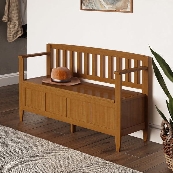 English Elm Brooklyn Handcrafted Entryway Storage Bench - Stylish Seating With Concealed Storage For Home Use B136P158495