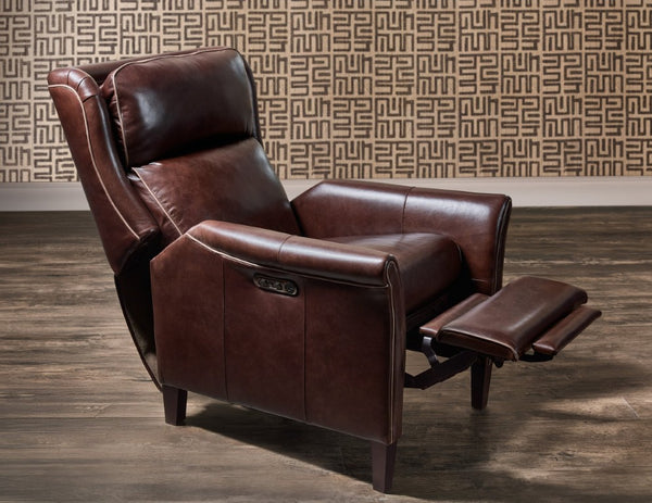 Hooker Furniture Henley Luxe Power Recliner In Top-Grain Aniline Leather With Power Headrest And Usb Charging Red RC826-PH-054