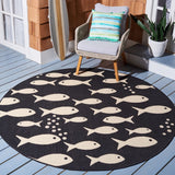 Safavieh Courtyard 6012 CY6012 Power Loomed Indoor / Outdoor Rug Black / Beige CY6012-256-25