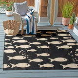 Safavieh Courtyard 6012 CY6012 Power Loomed Indoor / Outdoor Rug Black / Beige CY6012-256-25