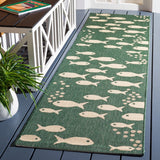 Safavieh Courtyard 6012 CY6012 Power Loomed Indoor / Outdoor Rug Dark Green / Ivory CY6012-322-5SQ