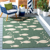 Safavieh Courtyard 6012 CY6012 Power Loomed Indoor / Outdoor Rug Dark Green / Ivory CY6012-322-5SQ