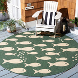 Safavieh Courtyard 6012 CY6012 Power Loomed Indoor / Outdoor Rug Dark Green / Ivory CY6012-322-5SQ