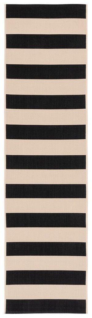 Safavieh Courtyard 6812 Power Loomed 88% Polypropylene, 12% Polyester Indoor / Outdoor Rug Beige / Black CY6812-25612-10