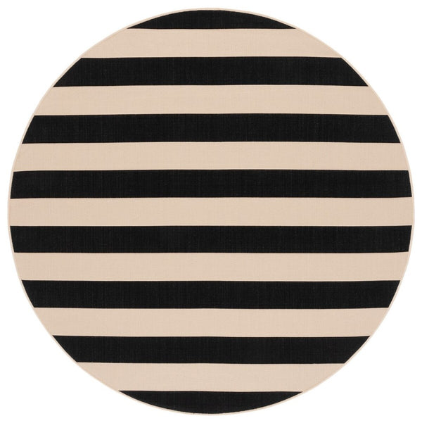 Safavieh Courtyard 6812 Power Loomed 88% Polypropylene, 12% Polyester Indoor / Outdoor Rug Beige / Black CY6812-25612-10