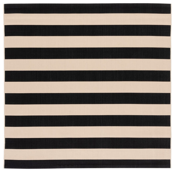 Safavieh Courtyard 6812 Power Loomed Indoor / Outdoor Rug Beige / Black 7'-10" x 7'-10" Square