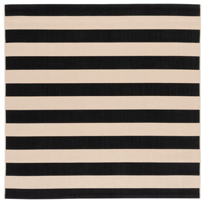 Safavieh Courtyard 6812 Power Loomed 88% Polypropylene, 12% Polyester Indoor / Outdoor Rug Beige / Black CY6812-25612-10