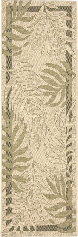 Safavieh Cy7836 Power Loomed Indoor / Outdoor Rug Cream / Green 7'-10" x 7'-10" Square