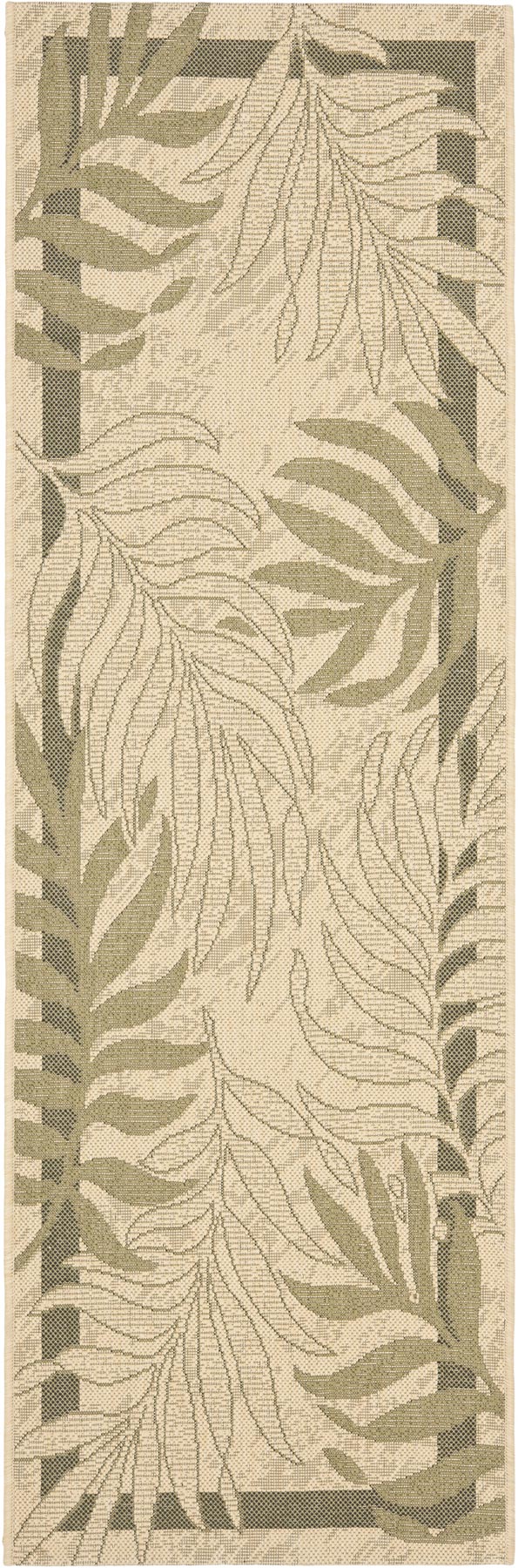 Safavieh Cy7836 Power Loomed Indoor / Outdoor Rug Cream / Green 7'-10" x 7'-10" Square