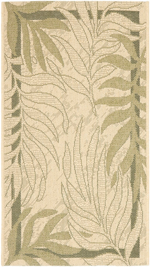 Safavieh Cy7836 Power Loomed Indoor / Outdoor Rug Cream / Green 7'-10" x 7'-10" Square