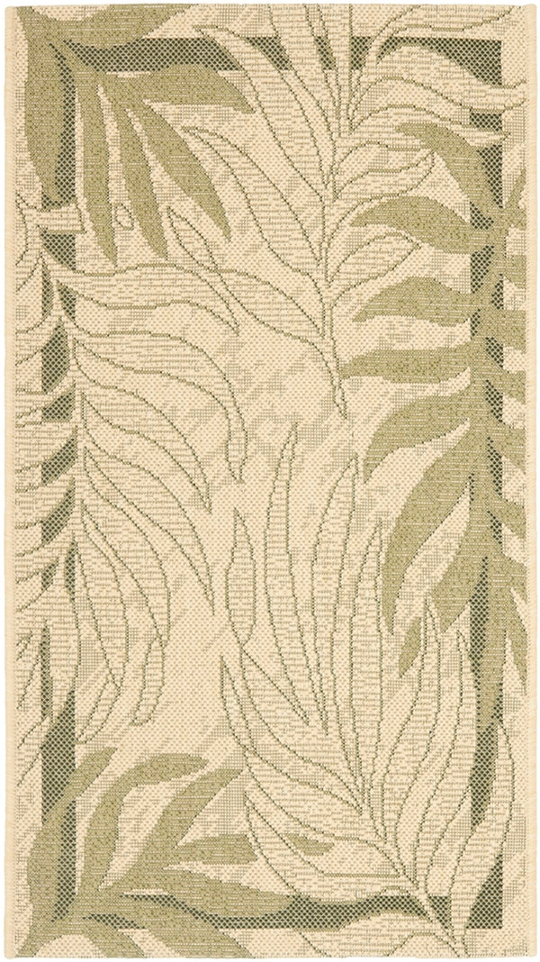 Safavieh Cy7836 Power Loomed Indoor / Outdoor Rug Cream / Green 7'-10" x 7'-10" Square