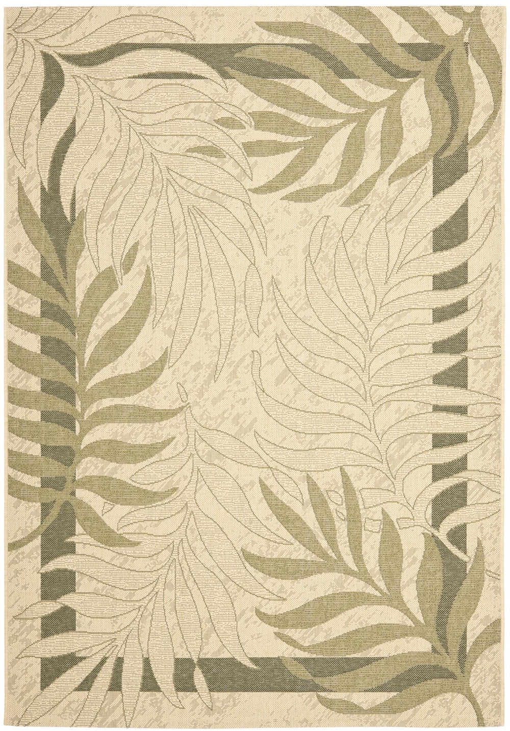Safavieh Cy7836 Power Loomed Indoor / Outdoor Rug Cream / Green 7'-10" x 7'-10" Square