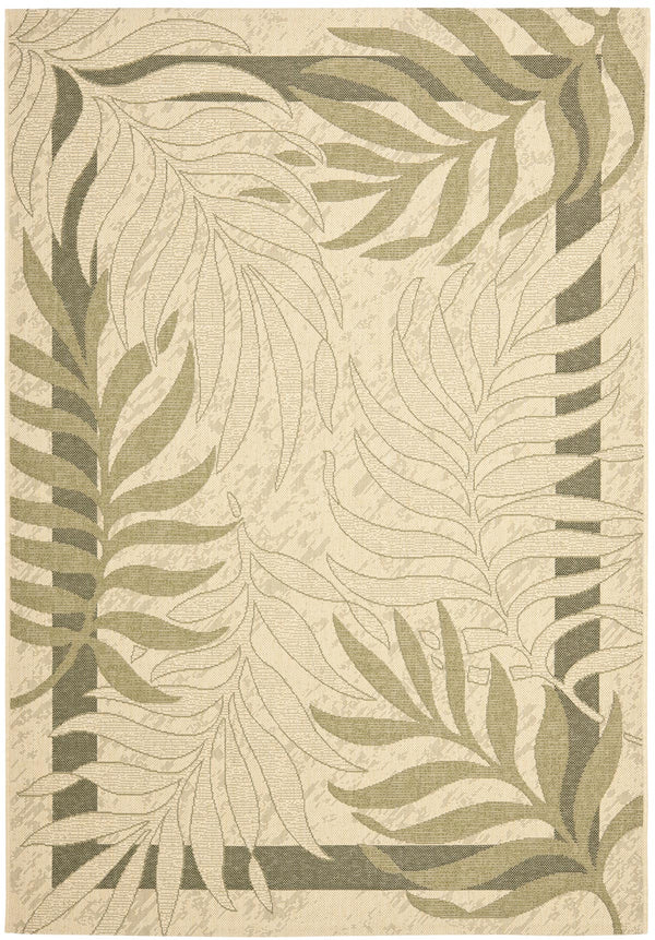 Safavieh Cy7836 Power Loomed Indoor / Outdoor Rug Cream / Green 7'-10" x 7'-10" Square