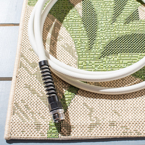 Safavieh Cy7836 Power Loomed Indoor / Outdoor Rug Cream / Green 7'-10" x 7'-10" Square