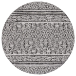 Safavieh Courtyard 8168 Power Loomed Indoor / Outdoor Rug Black / Grey 10' x 14'