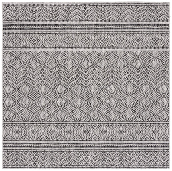 Safavieh Courtyard 8168 Power Loomed Indoor / Outdoor Rug Black / Grey 10' x 14'