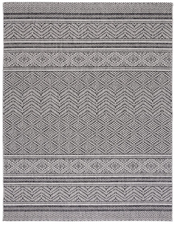 Safavieh Courtyard 8168 Power Loomed Indoor / Outdoor Rug Black / Grey 10' x 14'