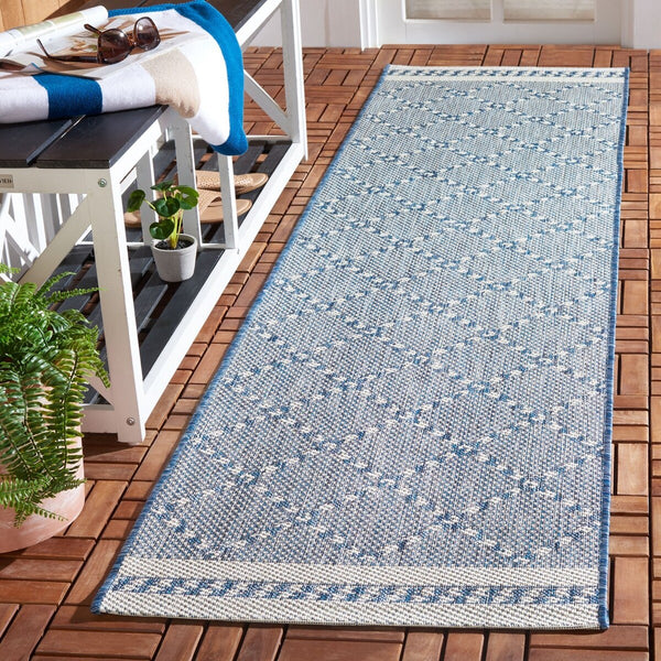 Safavieh Courtyard 8234 PowerLoomed Indoor / Outdoor Rug Navy / Ivory CY8234-534-7SQ