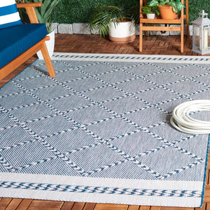 Safavieh Courtyard 8234 PowerLoomed Indoor / Outdoor Rug Navy / Ivory CY8234-534-7SQ