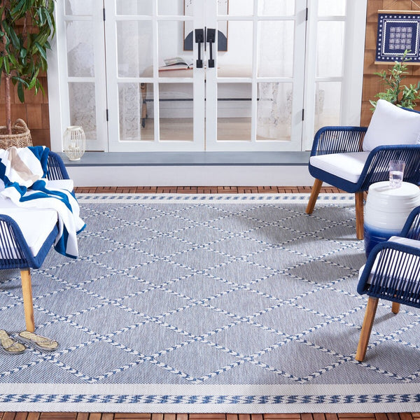 Safavieh Courtyard 8234 PowerLoomed Indoor / Outdoor Rug Navy / Ivory CY8234-534-7SQ