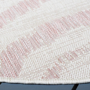 Safavieh Courtyard 8000 Power Loomed Indoor / Outdoor Rug Ivory / Pink 10' x 14'
