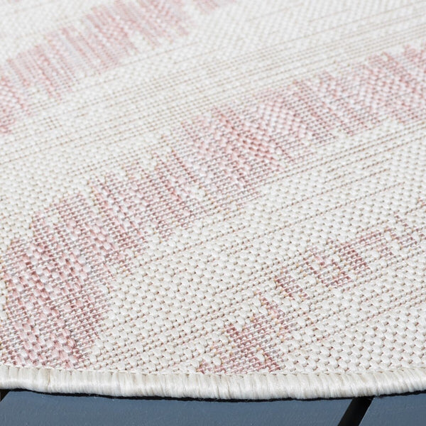 Safavieh Courtyard 8000 Power Loomed Indoor / Outdoor Rug Ivory / Pink 10' x 14'