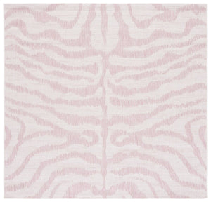 Safavieh Courtyard 8000 Power Loomed Indoor / Outdoor Rug Ivory / Pink 10' x 14'