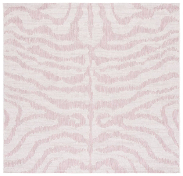 Safavieh Courtyard 8000 Power Loomed Indoor / Outdoor Rug Ivory / Pink 10' x 14'